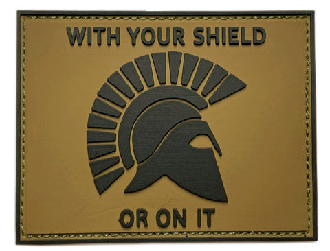 with Your Shield or On It Spartan Patch [PVC Rubber -Hook Fastener Backing -YS10]